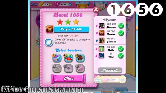 Candy Crush Saga : Level 1656 – Videos, Cheats, Tips and Tricks
