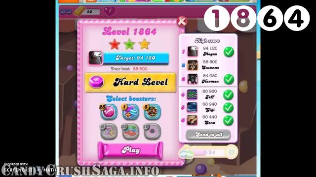 Candy Crush Saga : Level 1864 – Videos, Cheats, Tips and Tricks