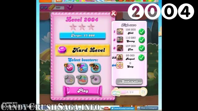 Candy Crush Saga : Level 2004 – Videos, Cheats, Tips and Tricks