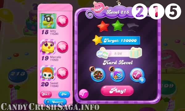 Candy Crush Saga : Level 215 – Videos, Cheats, Tips and Tricks