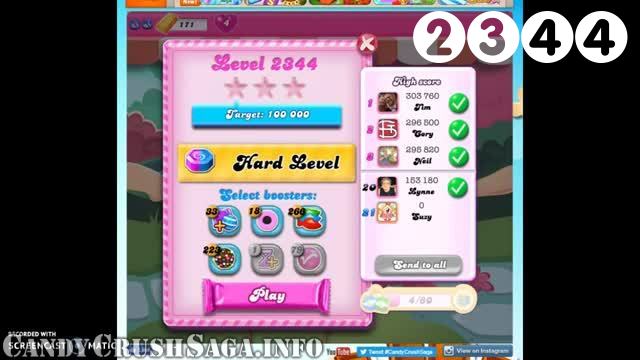 Candy Crush Saga : Level 2344 – Videos, Cheats, Tips and Tricks