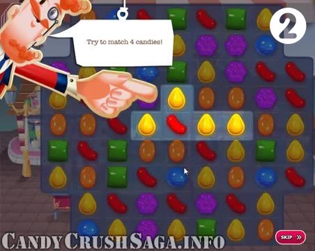 Candy Crush Saga : Level 2 – Videos, Cheats, Tips and Tricks