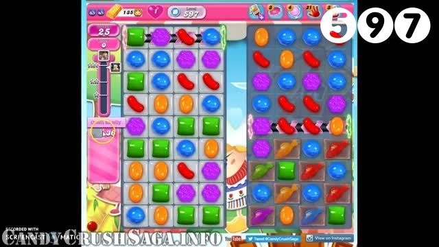 Candy Crush Saga : Level 597 – Videos, Cheats, Tips and Tricks